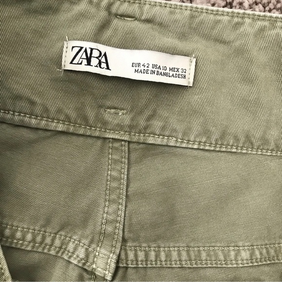 Zara Olive Green Cargo Pants - Picture 7 of 12